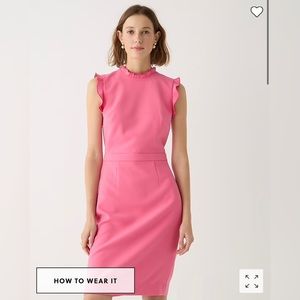 J.Crew NWT Ruffle-Trim Sheath Dress in Stretch Crepe